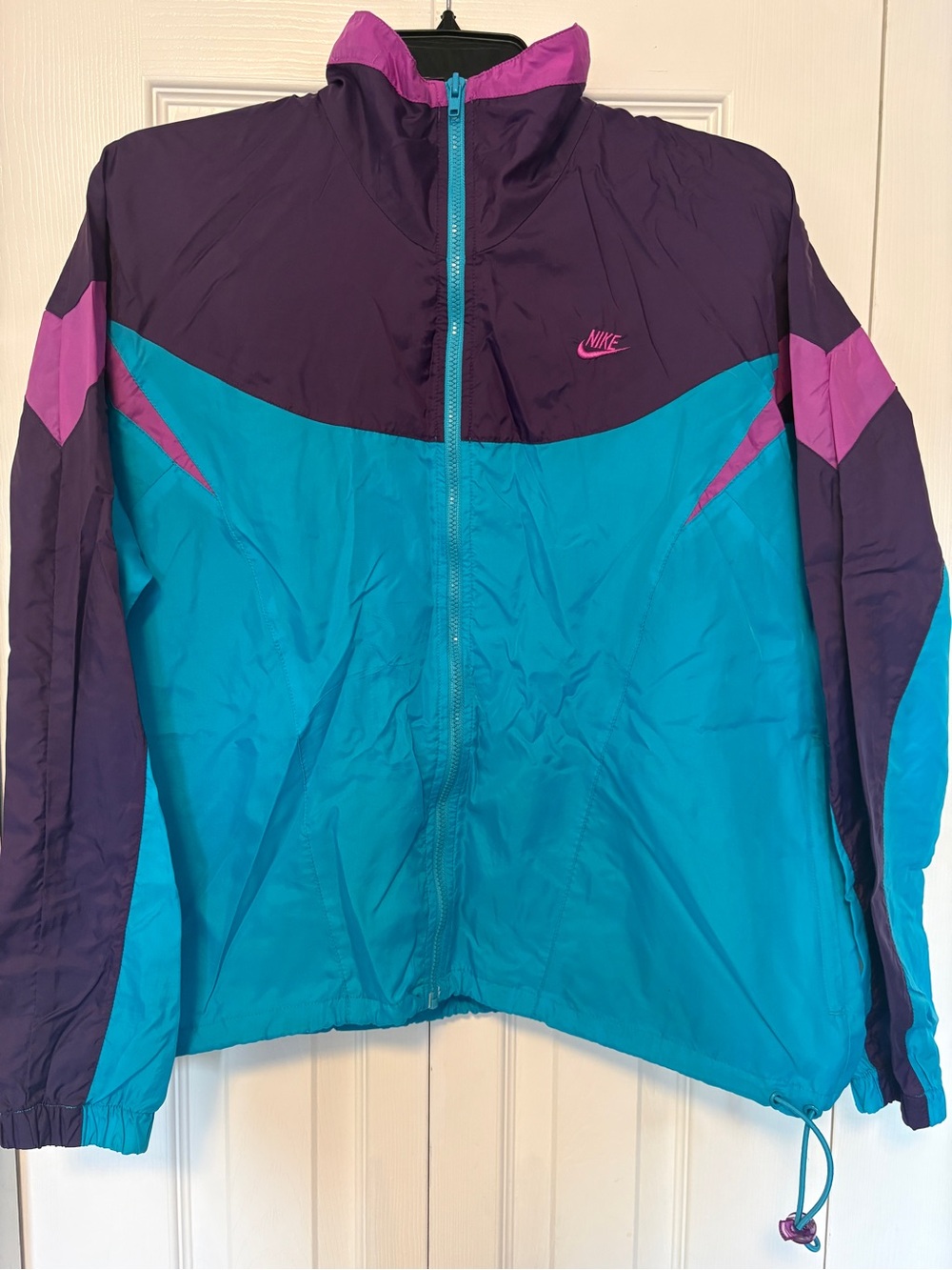 VTG 90s Nike Grey Tag Colorblock Windbreaker - Teal/Purple